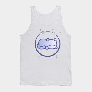 Cute Cat Kitten Kitty in Space Galaxy Tank Top